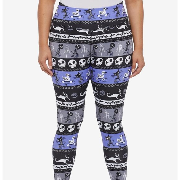 Nightmare Before Christmas plus size leggings 5 5X Torrid pants Fair Isle nwts - Picture 1 of 2